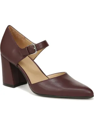 Pixie Womens Faux Leather Pointed Toe D'Orsay Heels