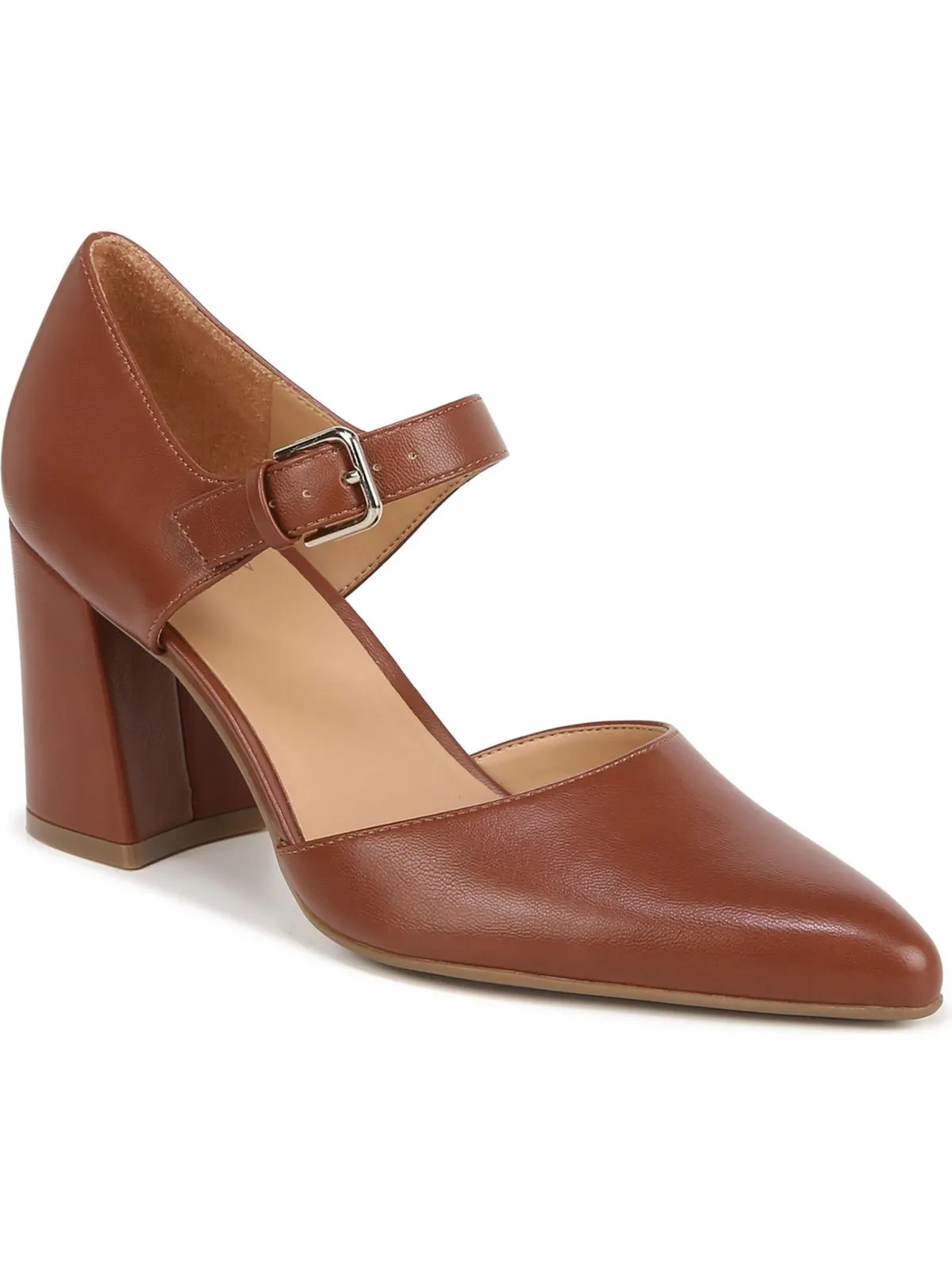 Pixie Womens Faux Leather Pointed Toe D'Orsay Heels
