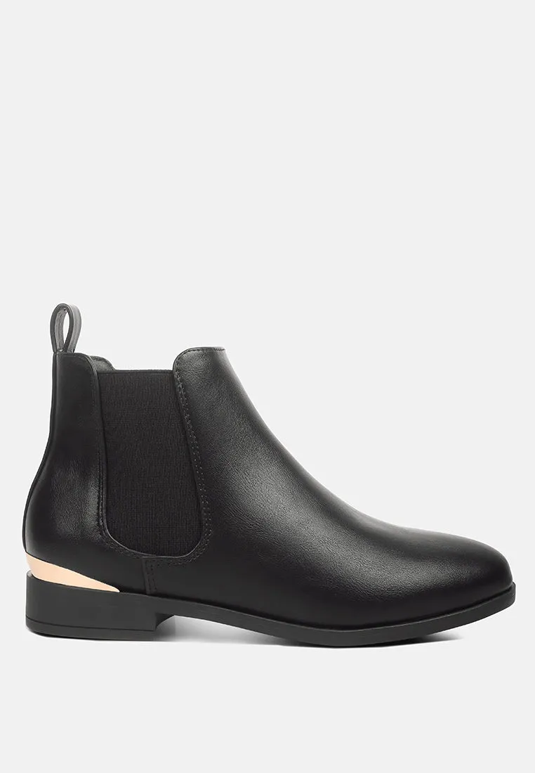 plush metal sling chelsea boots