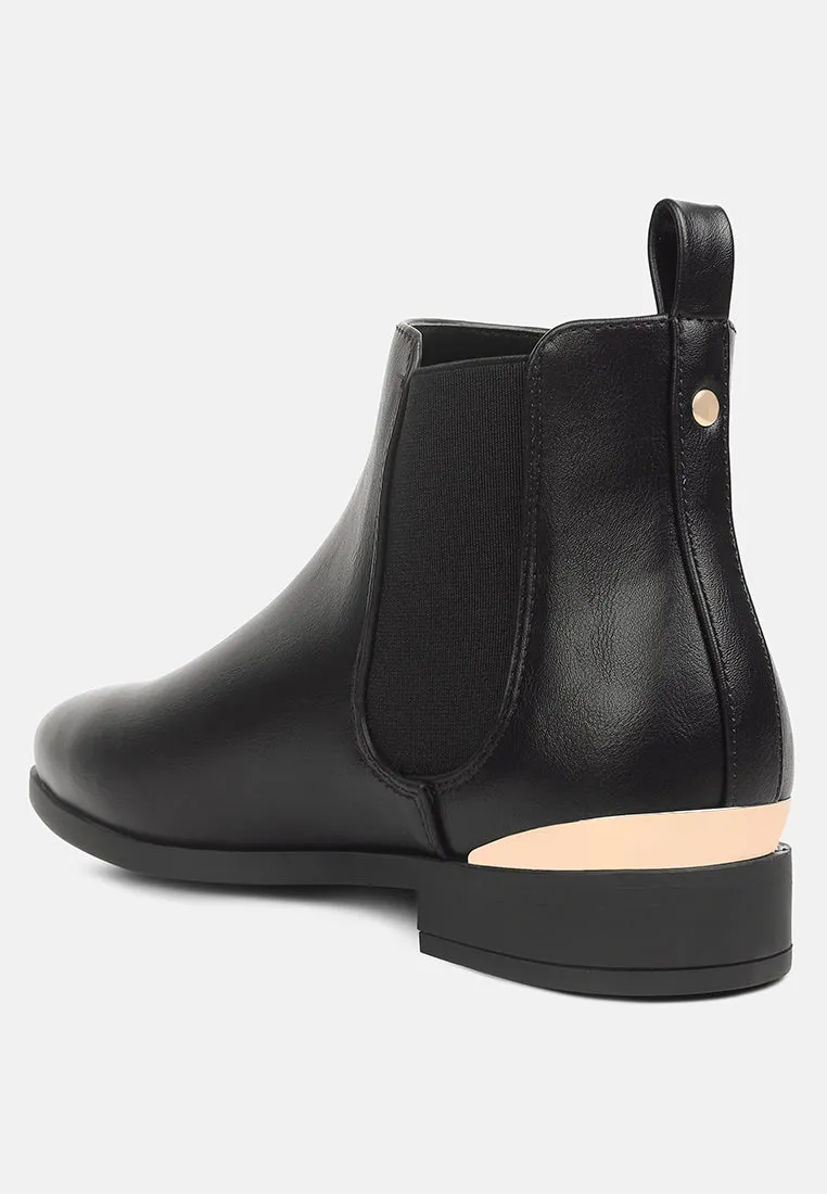 plush metal sling chelsea boots