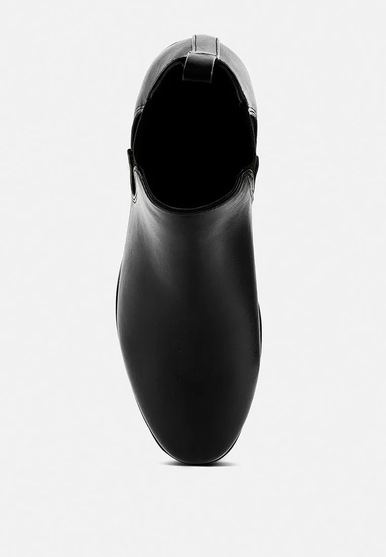 plush metal sling chelsea boots
