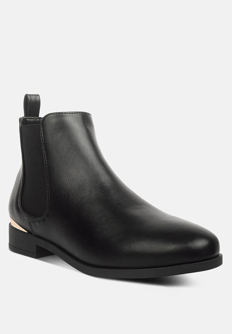 plush metal sling chelsea boots