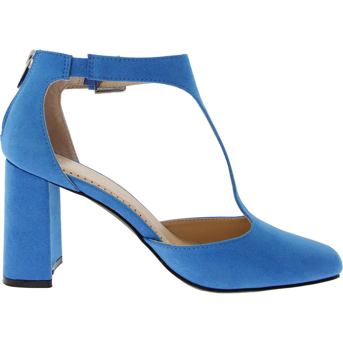 Poetic Womens Zipper Faux Suede Block Heels