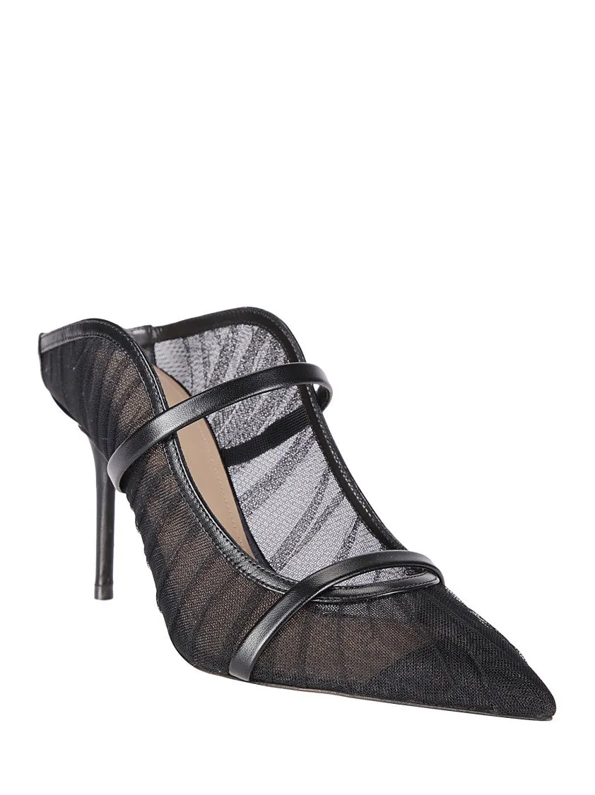 Pointed-Toe Tulle Pumps