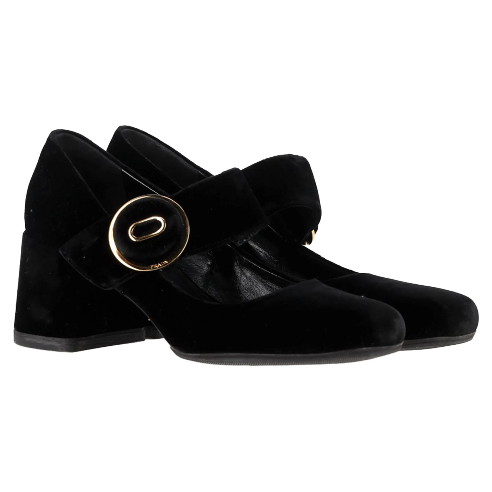 Prada Mary Jane Pumps in Black Velvet