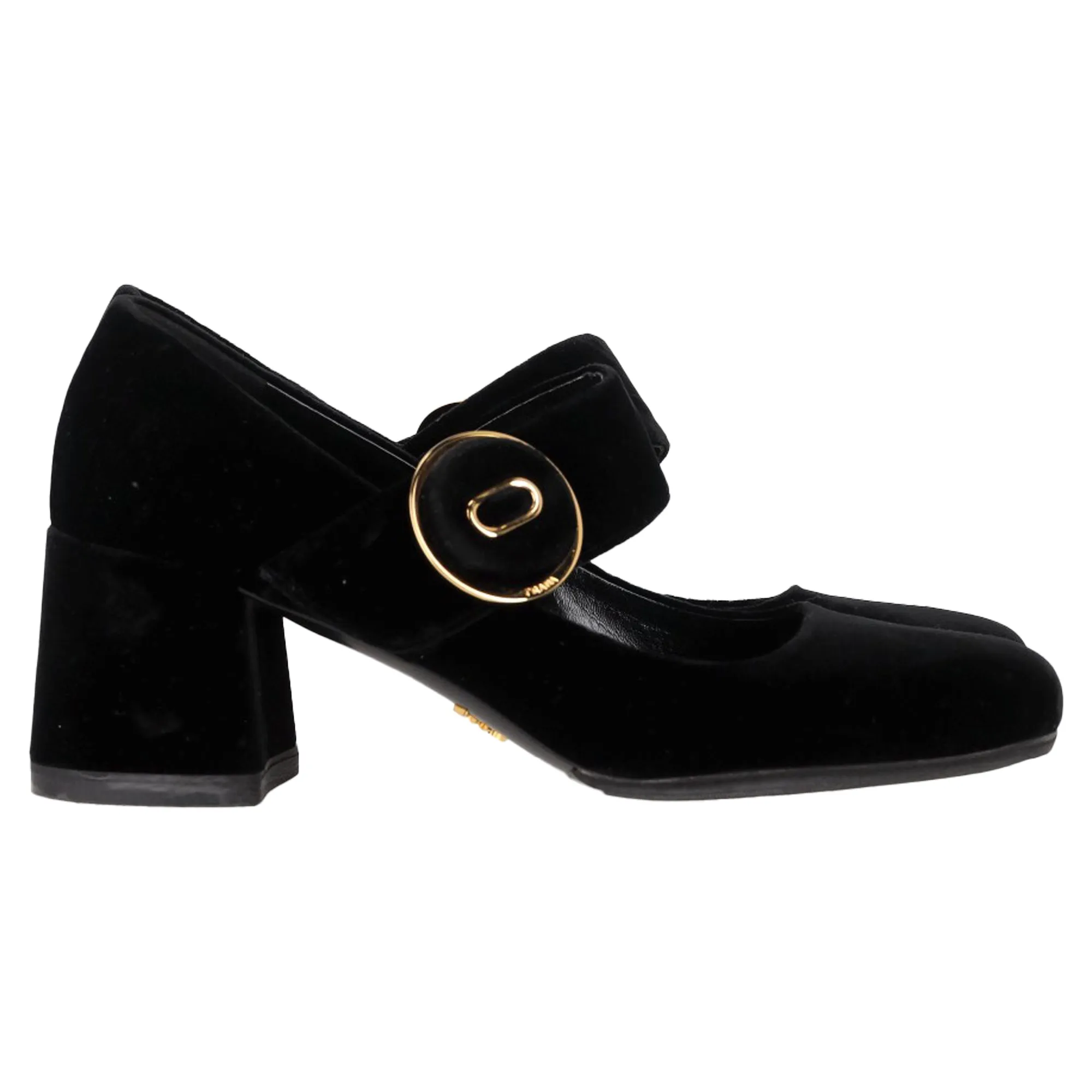 Prada Mary Jane Pumps in Black Velvet