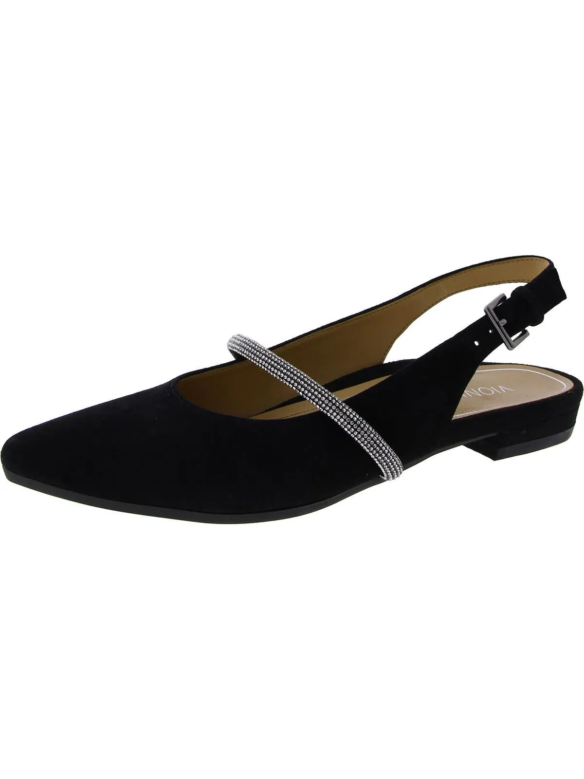 Presidio Womens Leather Embossed Slingback Heels
