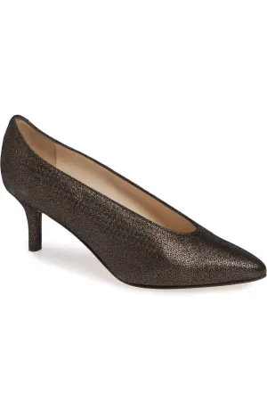 Prezioso Text/crack Pumps - Medium Width In Graphite