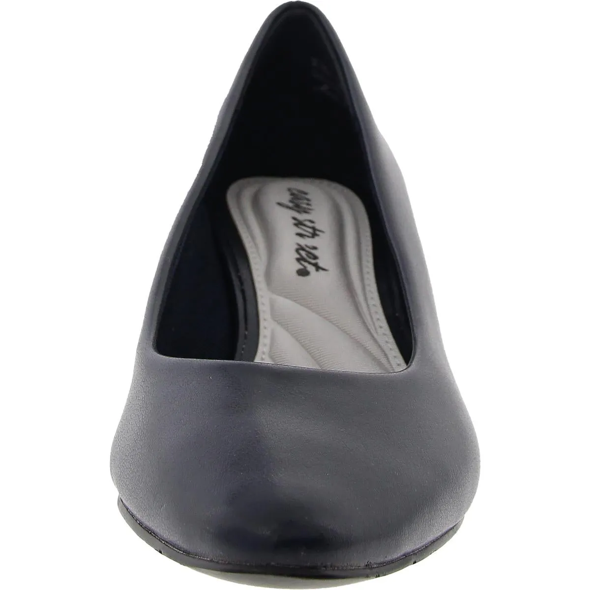 PRIM Womens Cushioned Footbed Faux Leather Block Heels