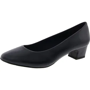 PRIM Womens Cushioned Footbed Faux Leather Block Heels