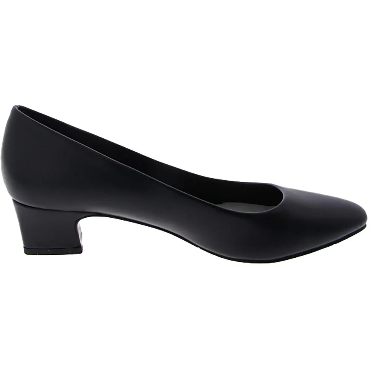Prim Womens Faux Leather Almond Toe Block Heels
