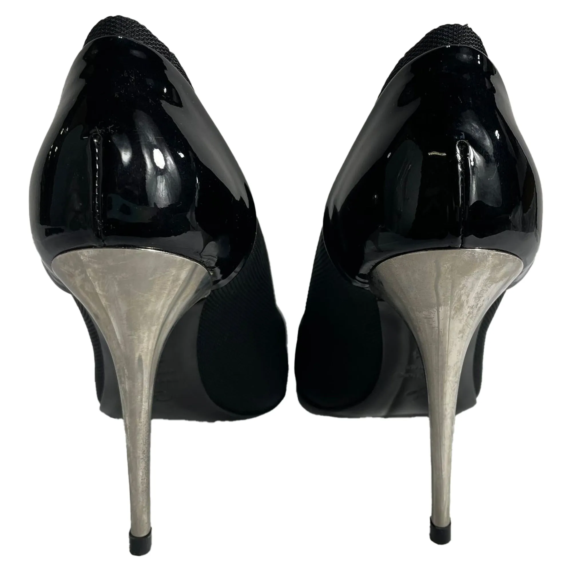 Proenza Schouler Cap Toe Patent Pumps in Black Nylon