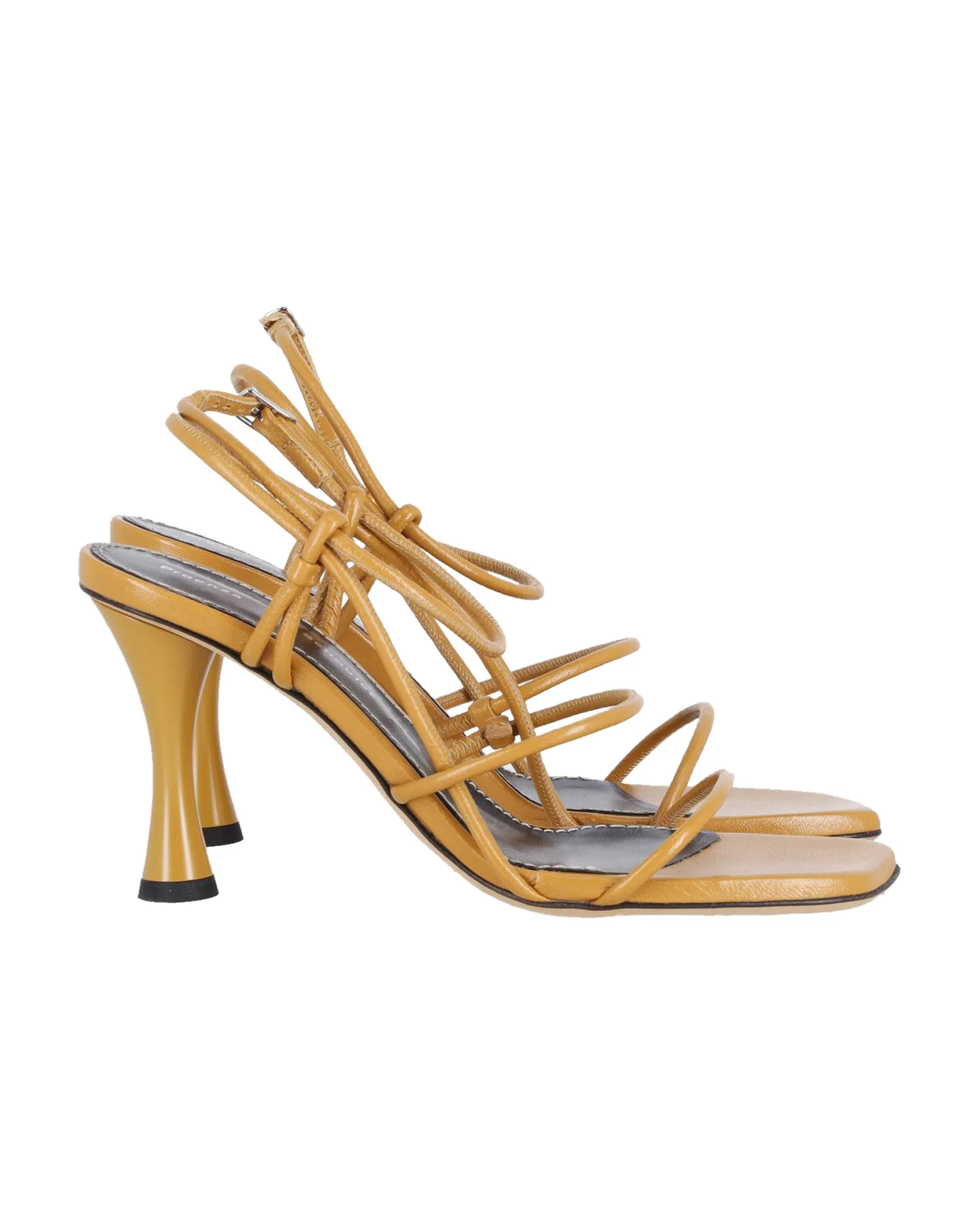 Proenza Schouler Square Strappy Sandals in Brown Leather