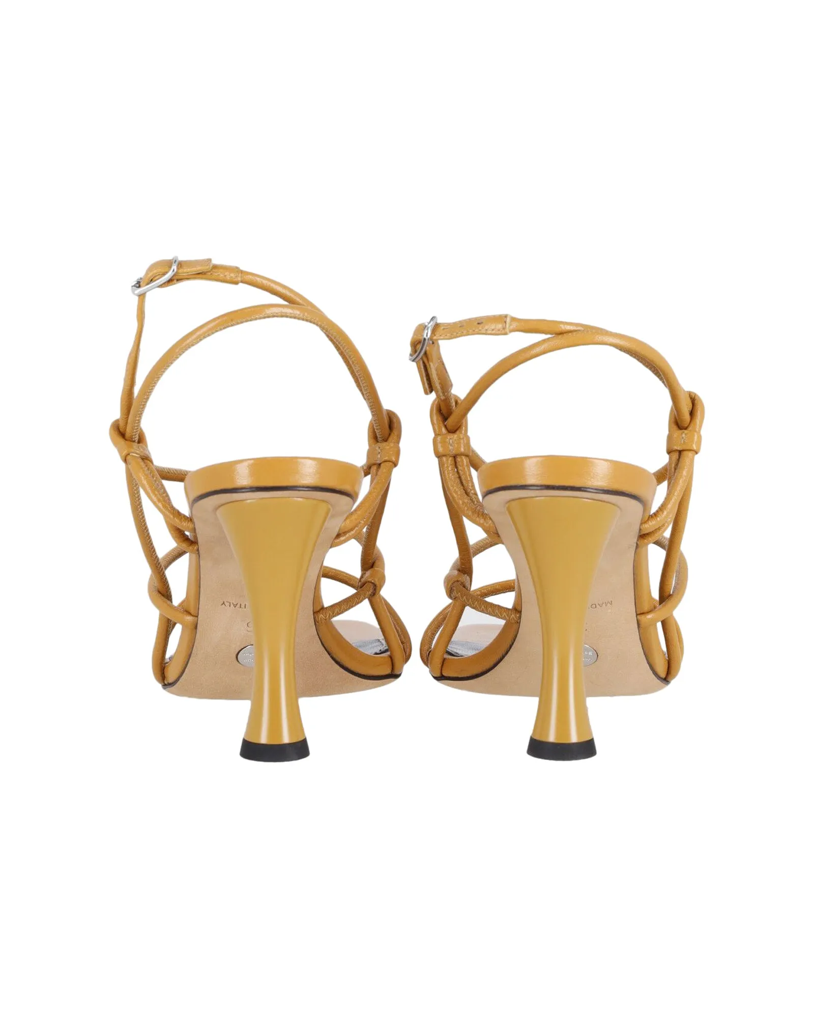 Proenza Schouler Square Strappy Sandals in Brown Leather