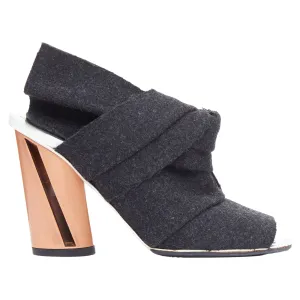 Proenza Schouler wool felt bow metallic heel mules