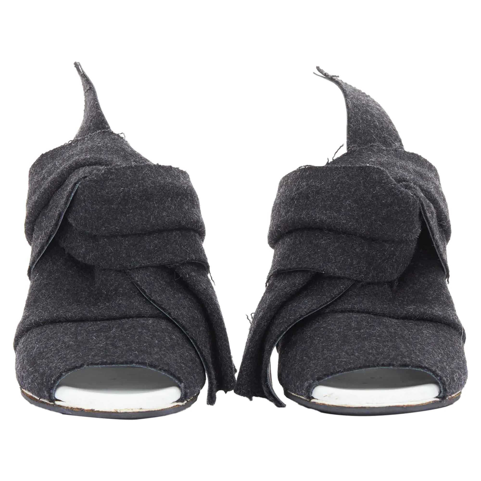 Proenza Schouler wool felt bow metallic heel mules