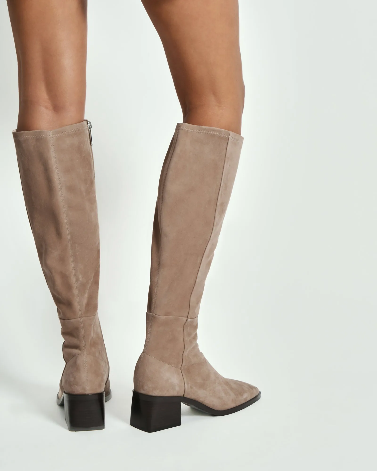 QUEENIE KNEE BOOTS TAUPE SUEDE
