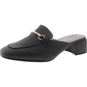 Quin Womens Embellished Faux Leather Loafer Heels