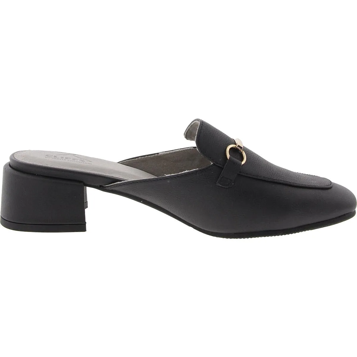 Quin Womens Embellished Faux Leather Loafer Heels