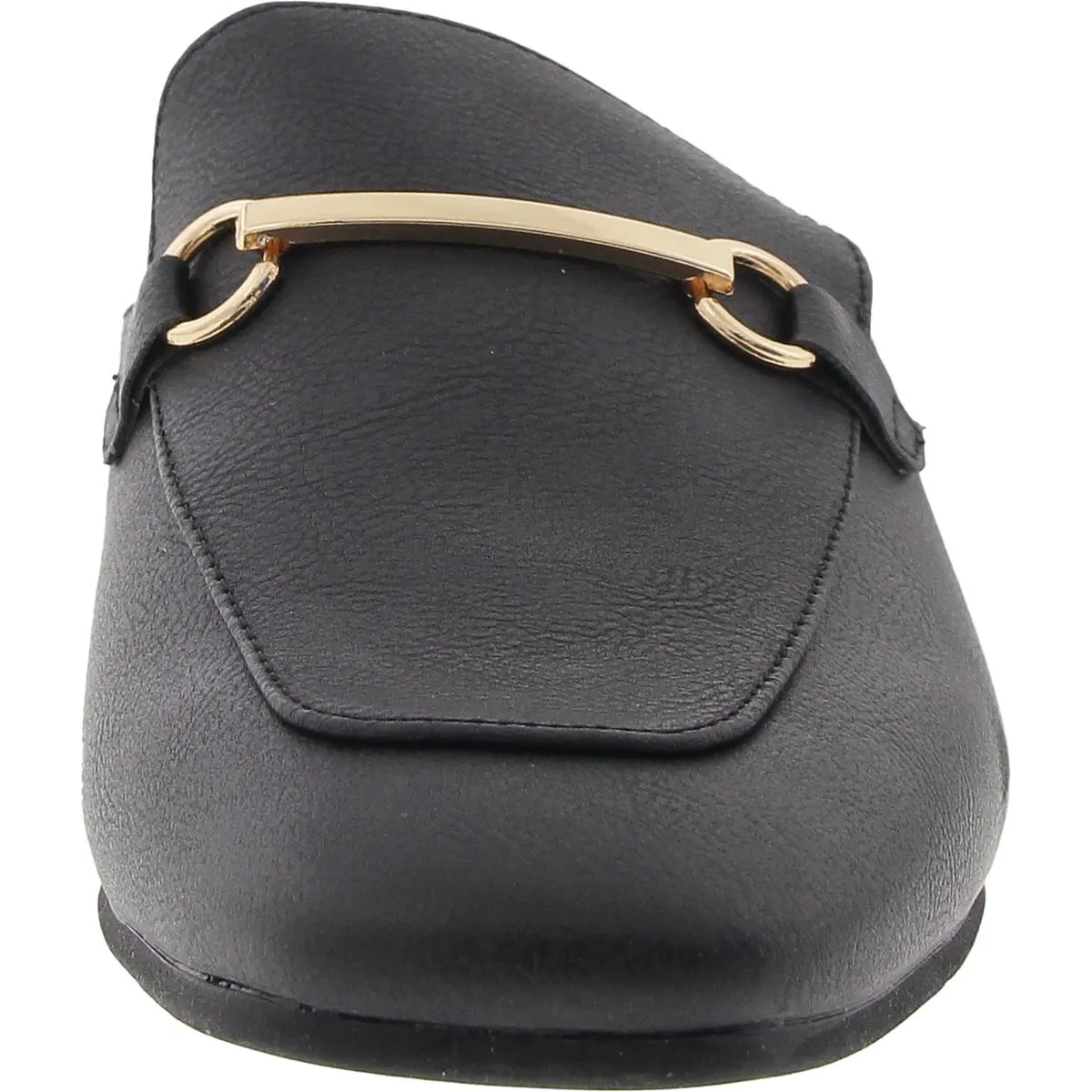 Quin Womens Embellished Faux Leather Loafer Heels