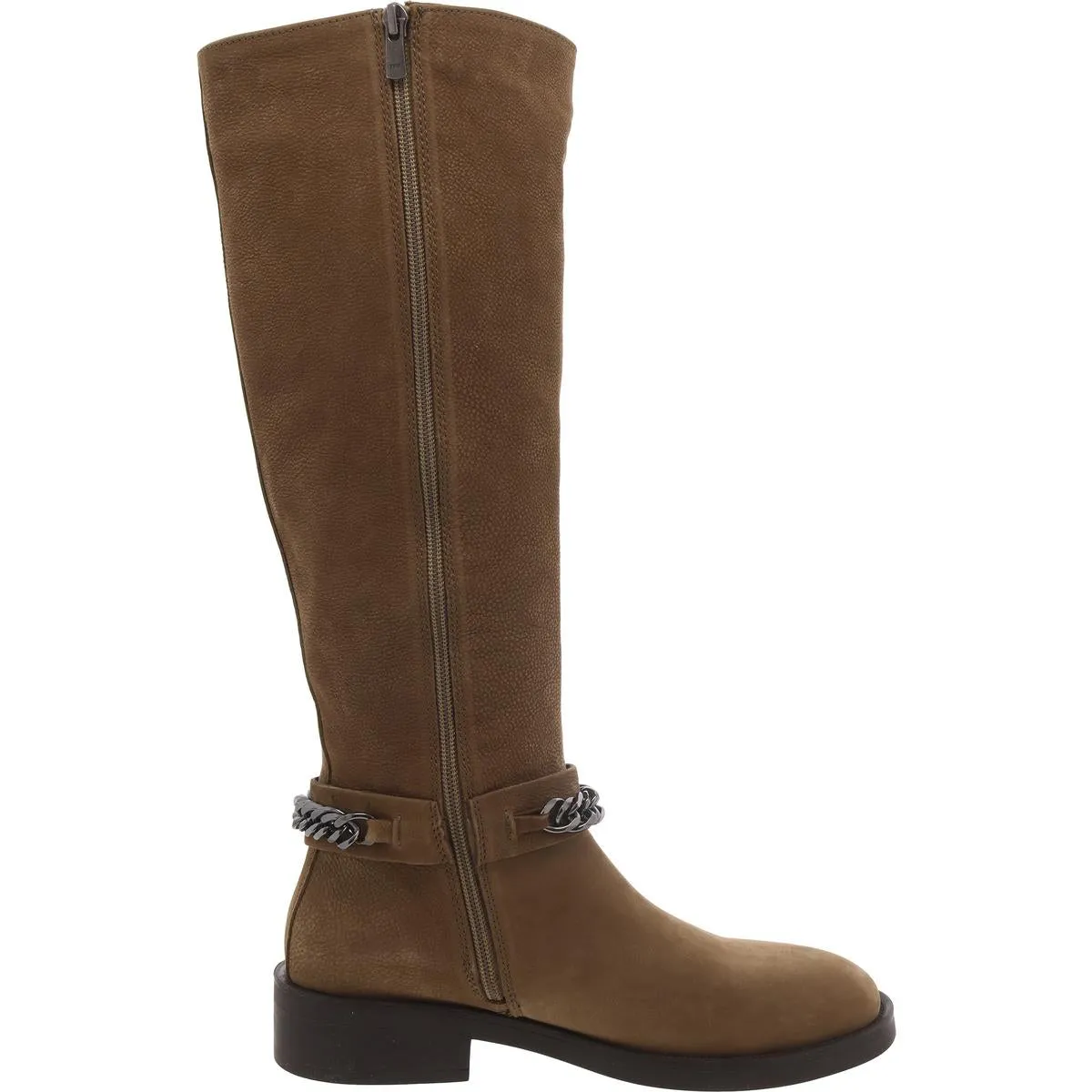 Quin Womens Leather Chain Knee-High Boots