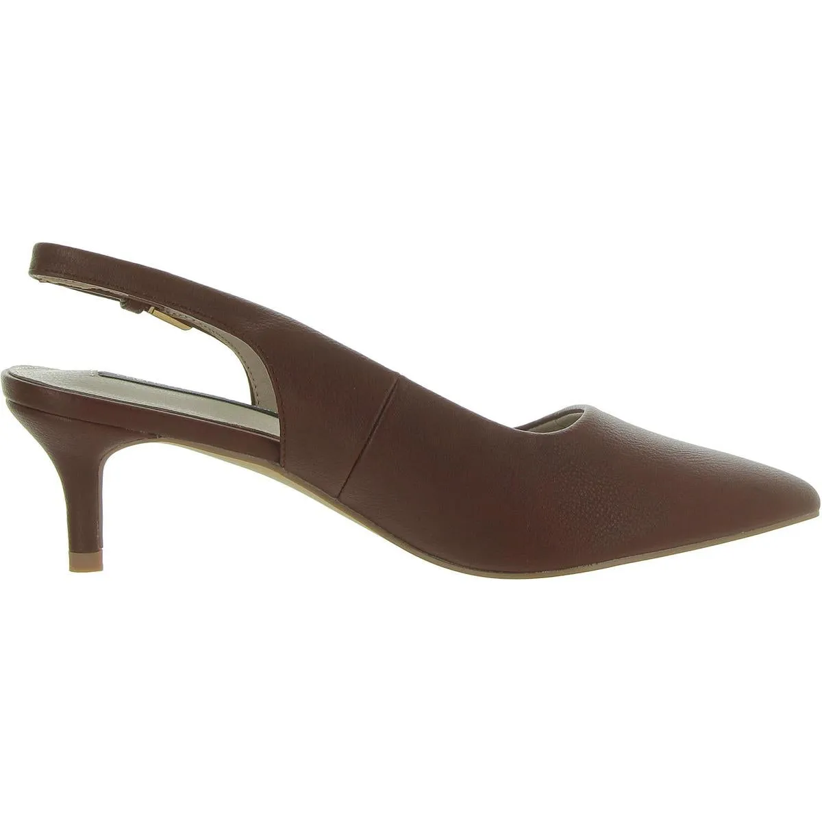 Quinn 1 Womens Faux Leather Adjustable Kitten Heels