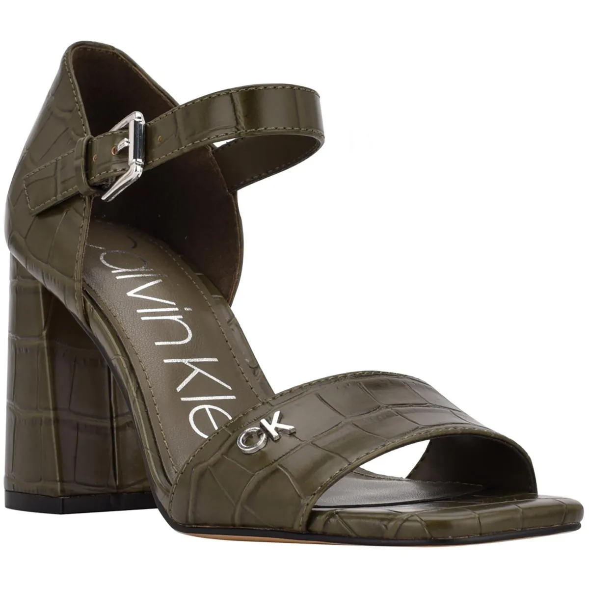 Quote Womens Faux Leather Printed D'Orsay Heels
