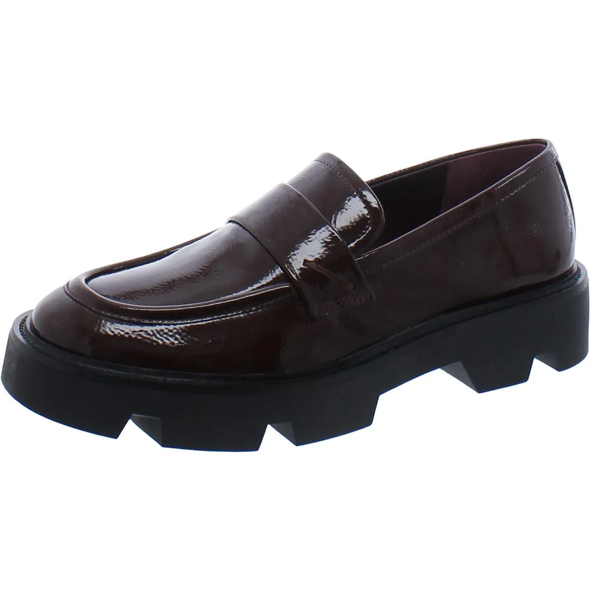 Ream Womens Patent Slip On Loafer Heels