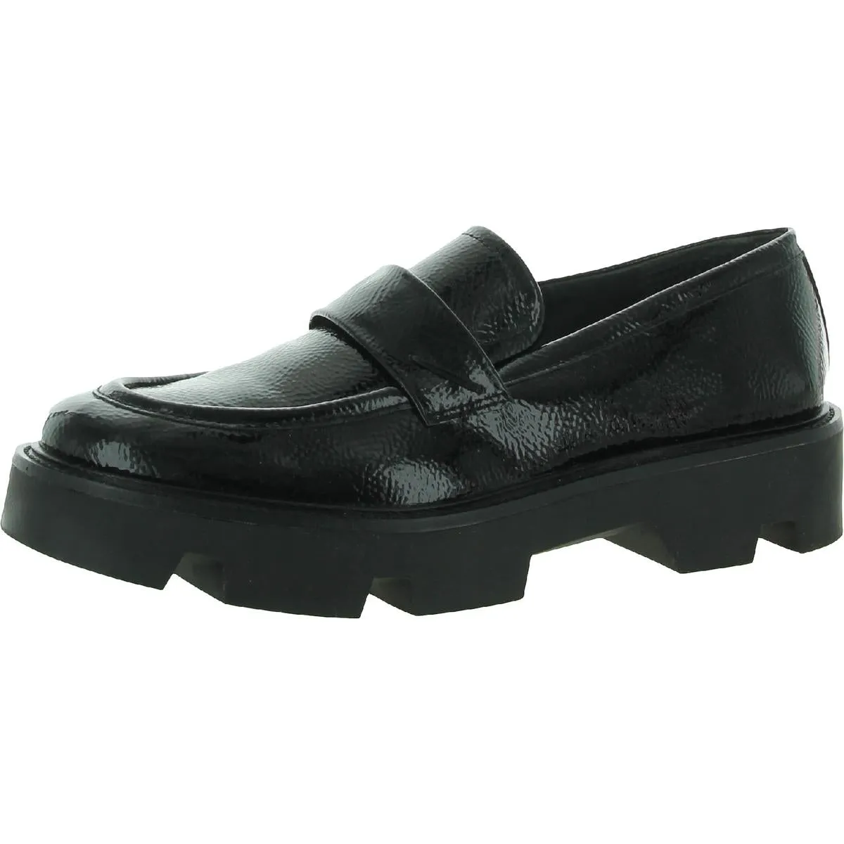 Ream Womens Patent Slip On Loafer Heels