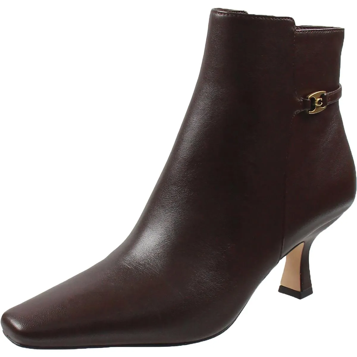 Rebecca Womens Leather Kitten Heel Booties
