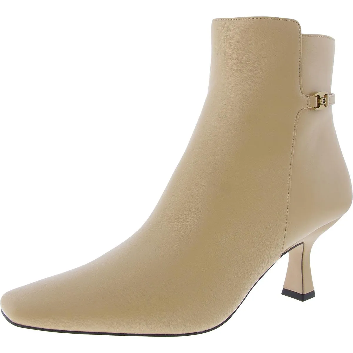 Rebecca Womens Leather Kitten Heel Booties