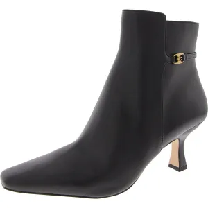 Rebecca Womens Leather Kitten Heel Booties