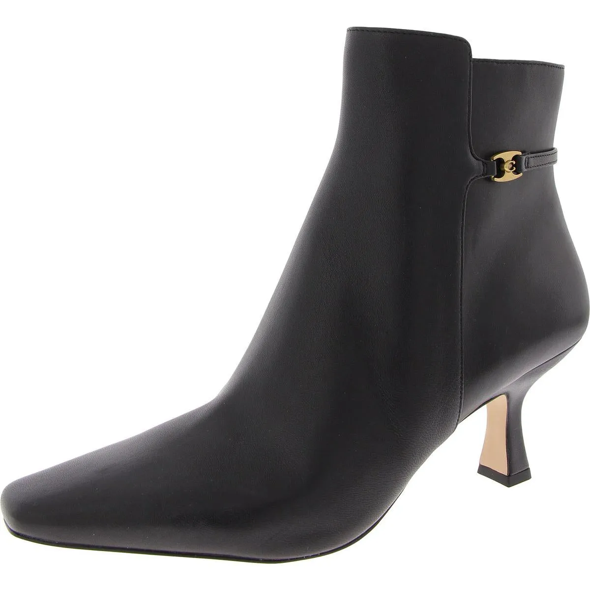 Rebecca Womens Leather Kitten Heel Booties