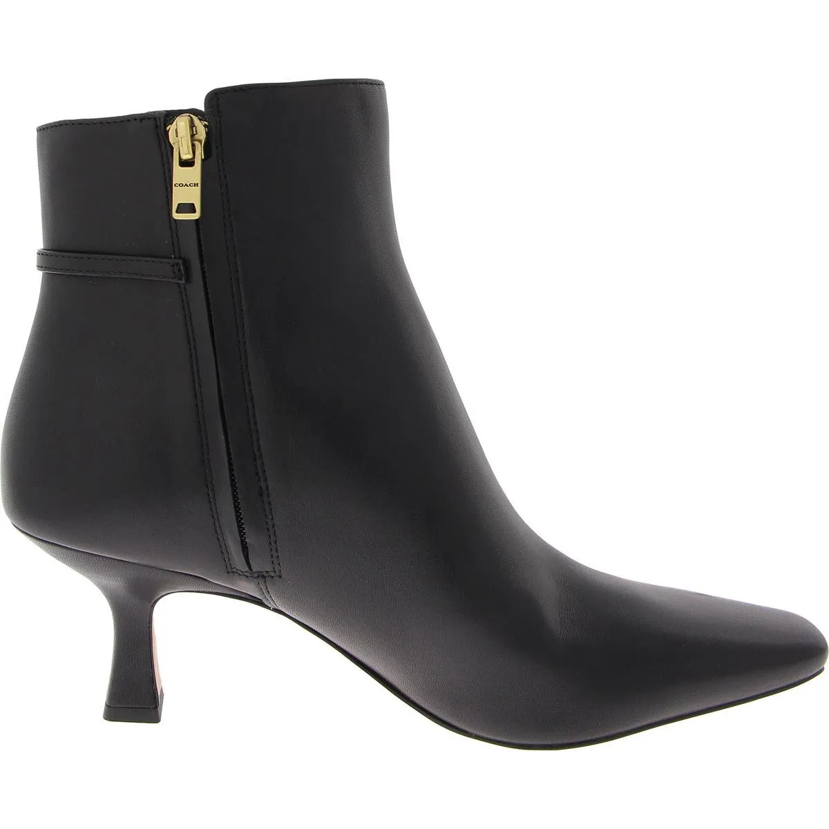 Rebecca Womens Leather Kitten Heel Booties