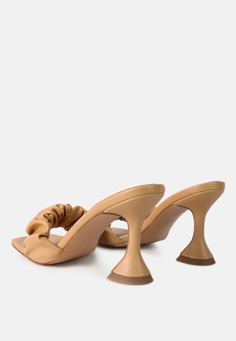 rebel spool heeled ruched sandals