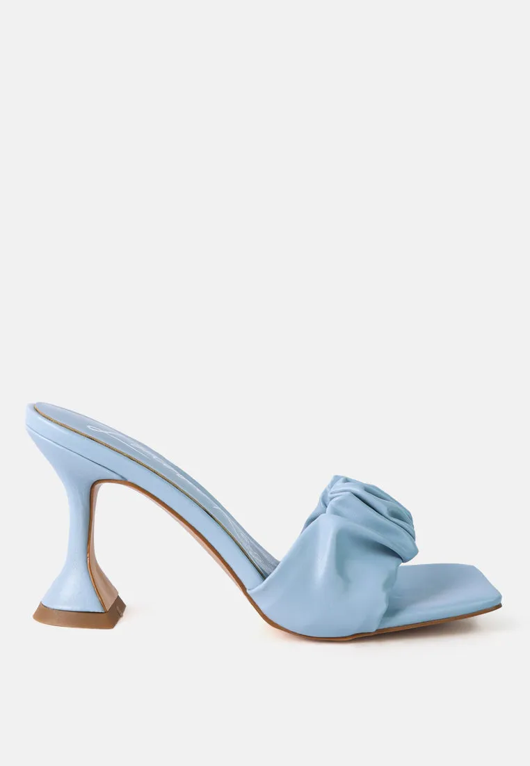 rebel spool heeled ruched sandals