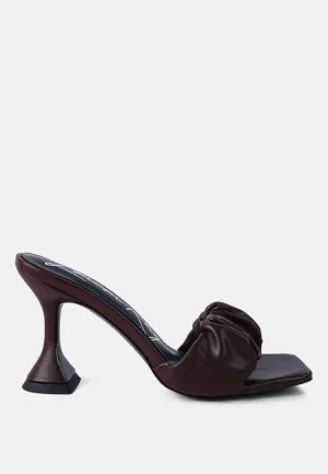 rebel spool heeled ruched sandals
