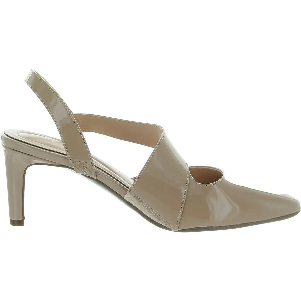 Recruit Womens Leather Slip On Slingback Heels