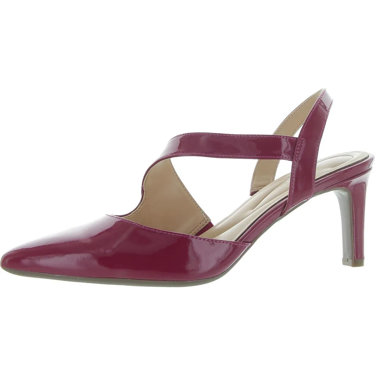 Recruit Womens Leather Slip On Slingback Heels