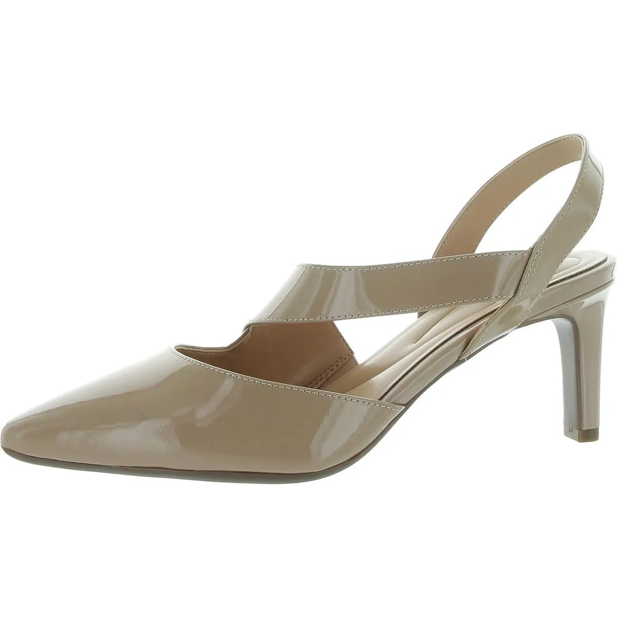 Recruit Womens Leather Slip On Slingback Heels