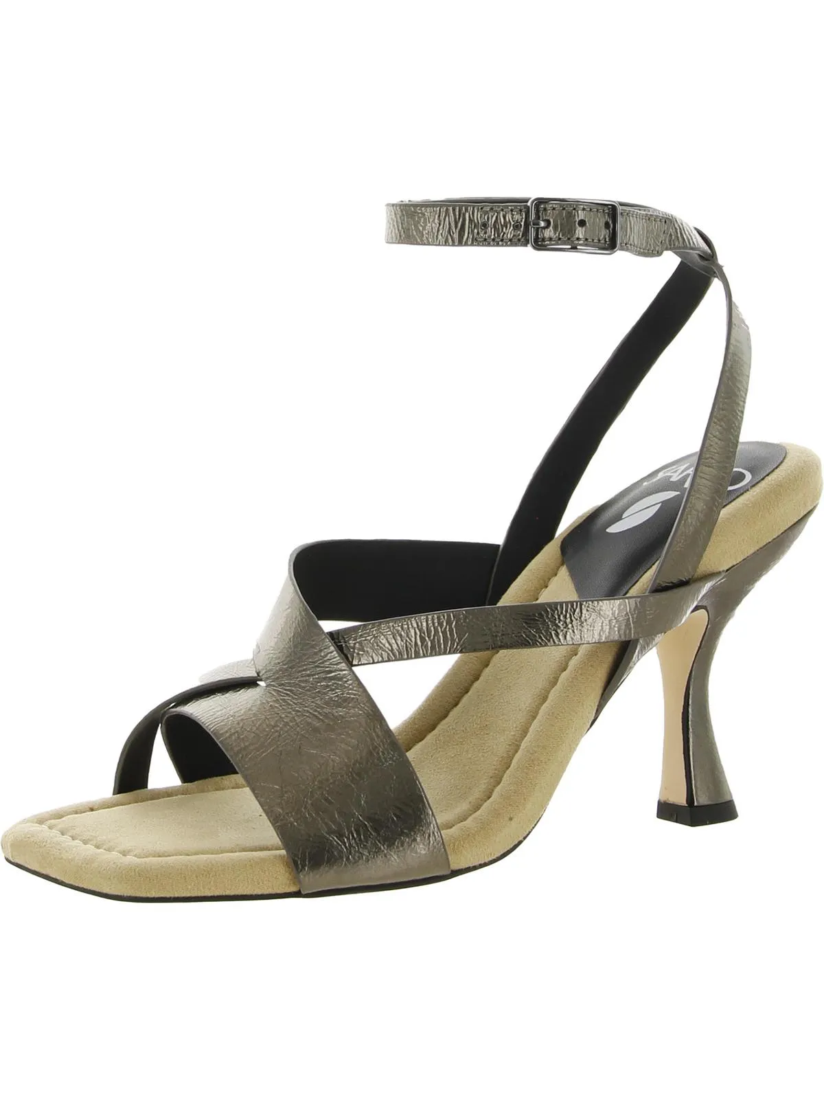 Reily Womens Leather Open Toe Heels