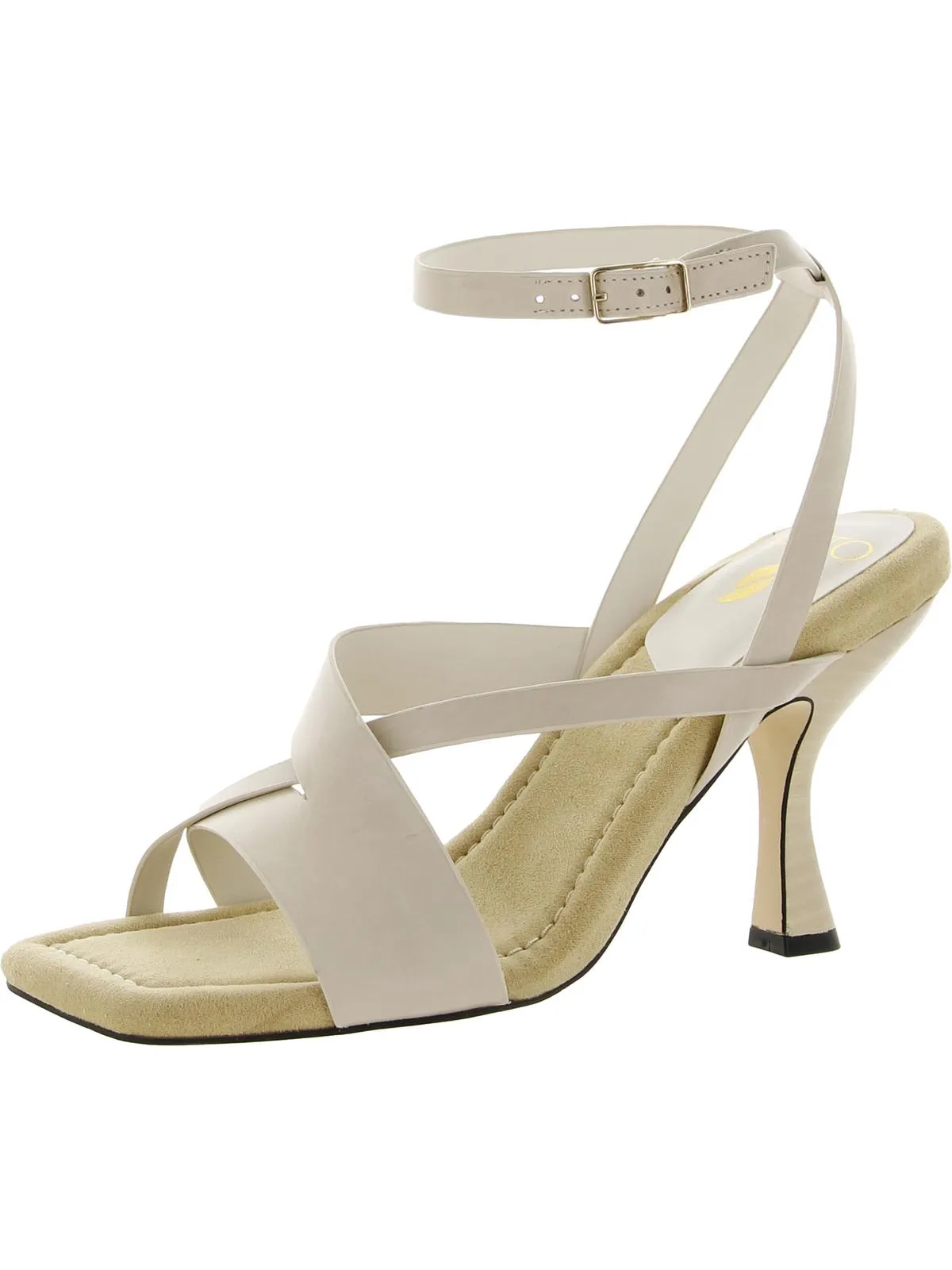Reily Womens Leather Open Toe Heels