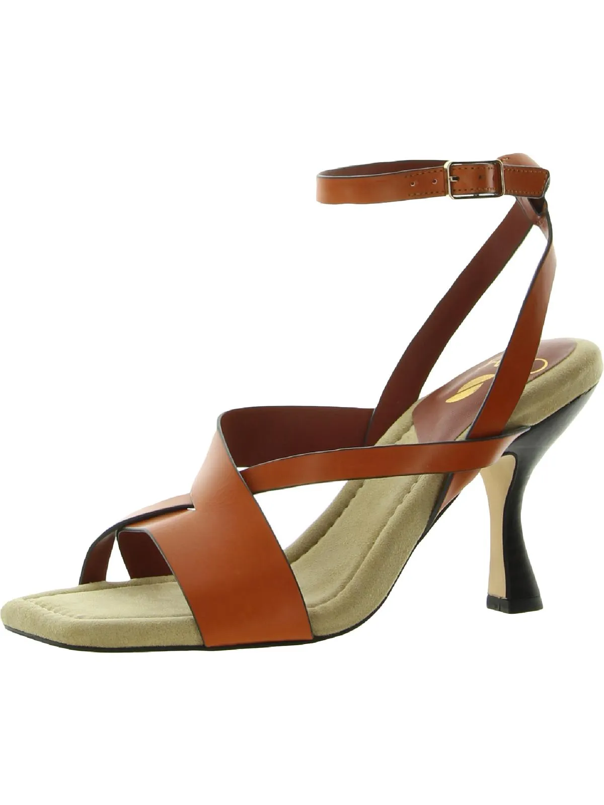 Reily Womens Leather Open Toe Heels