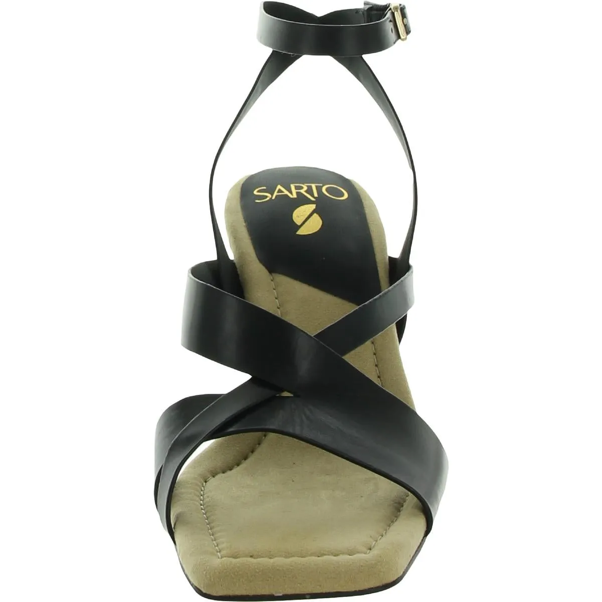 Reily Womens Leather Open Toe Heels