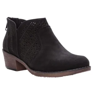 Remy Womens Leather Block Heel Ankle Boots