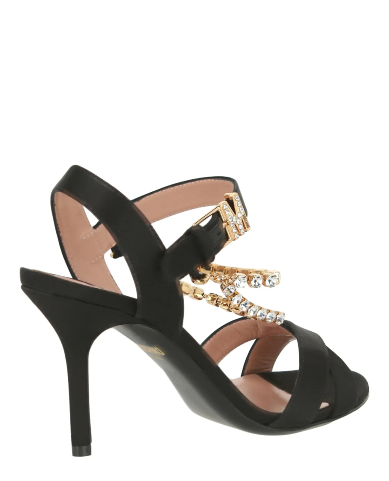 Rhinestone-Embellished Stiletto Sandals