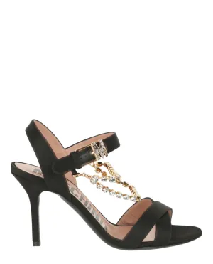 Rhinestone-Embellished Stiletto Sandals