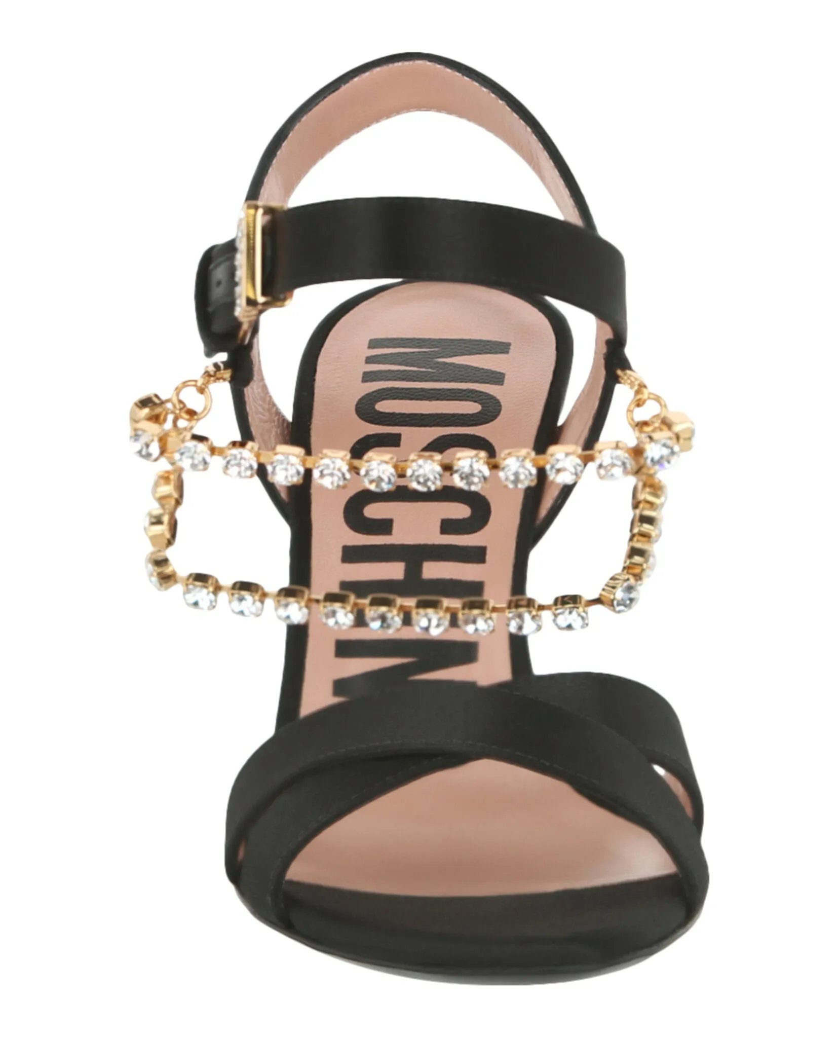 Rhinestone-Embellished Stiletto Sandals