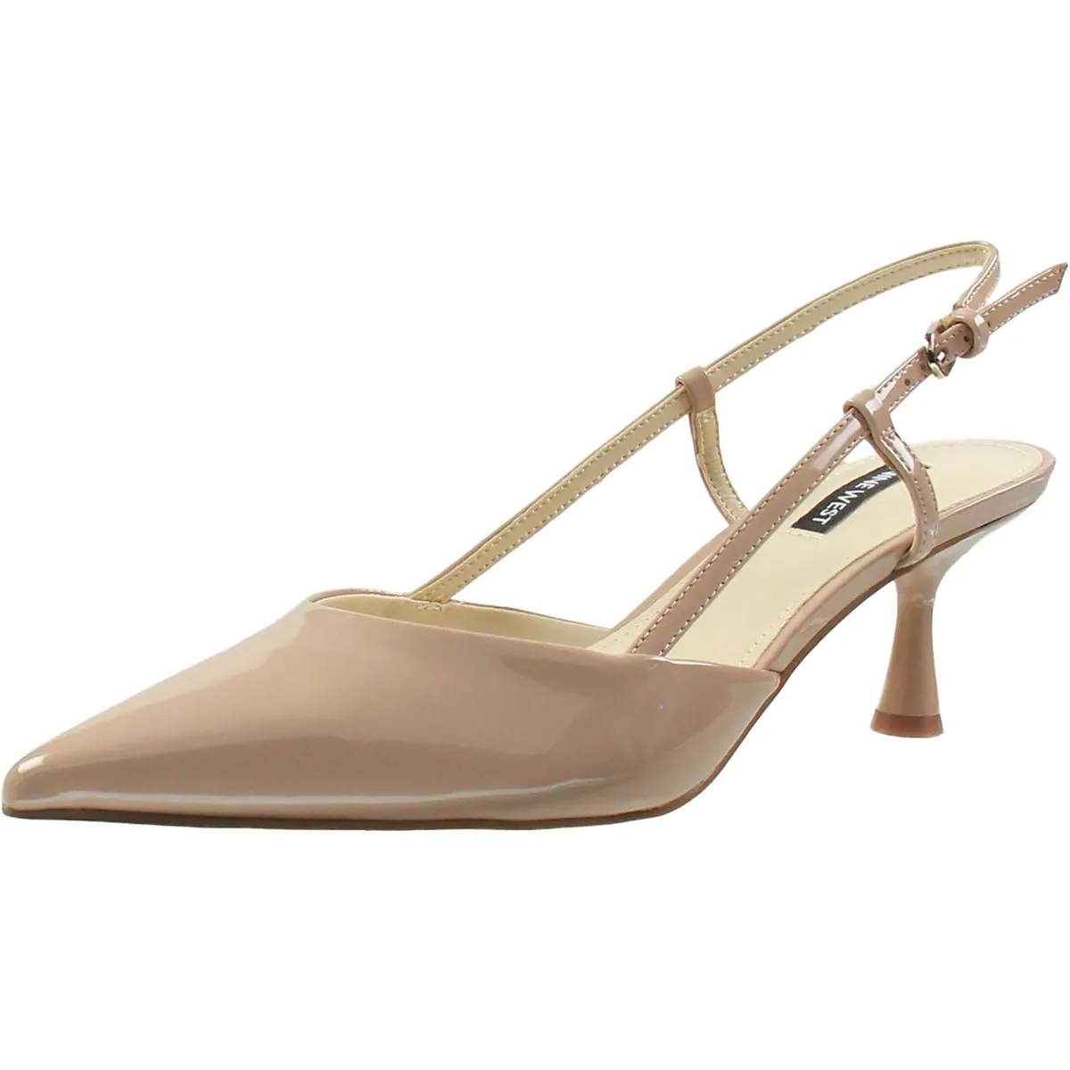 Rhonda 3 Womens Patent Pointed Toe Slingback Heels