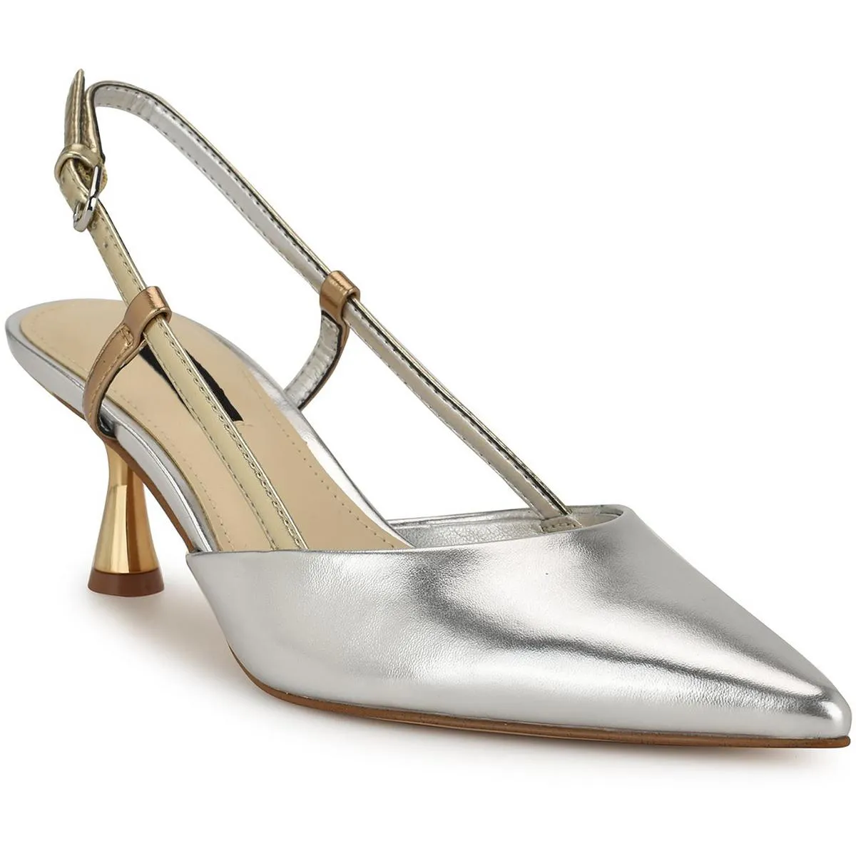 Rhonda 3 Womens Patent Pointed Toe Slingback Heels